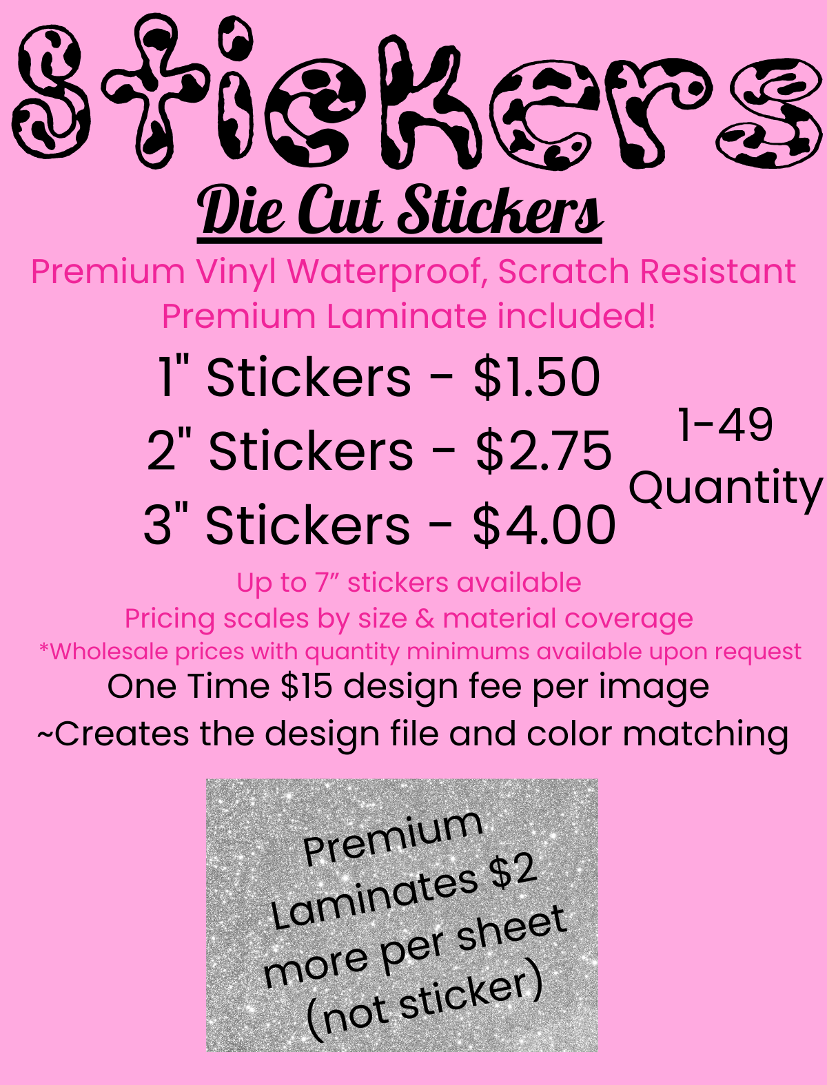 Custom Stickers (Less Than 50)